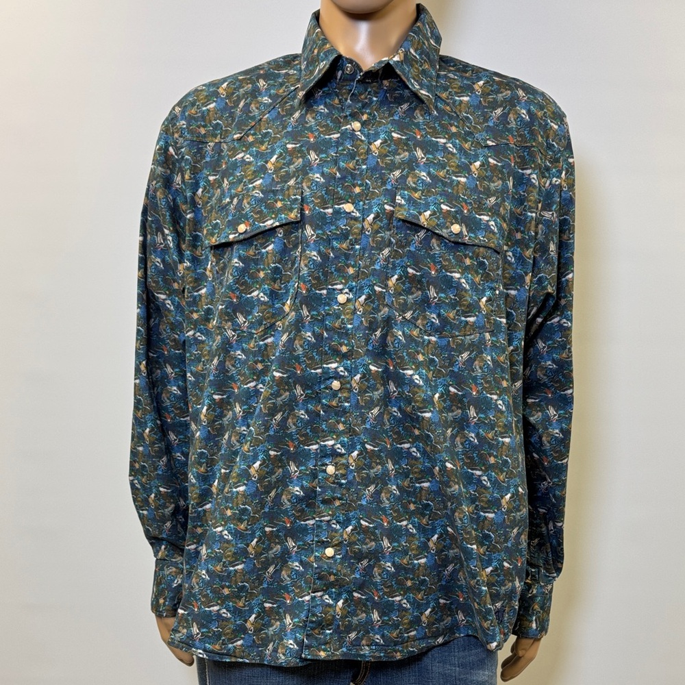 Madison Creek Outfitters Blue Ridge Duck Print Shirt Size XL